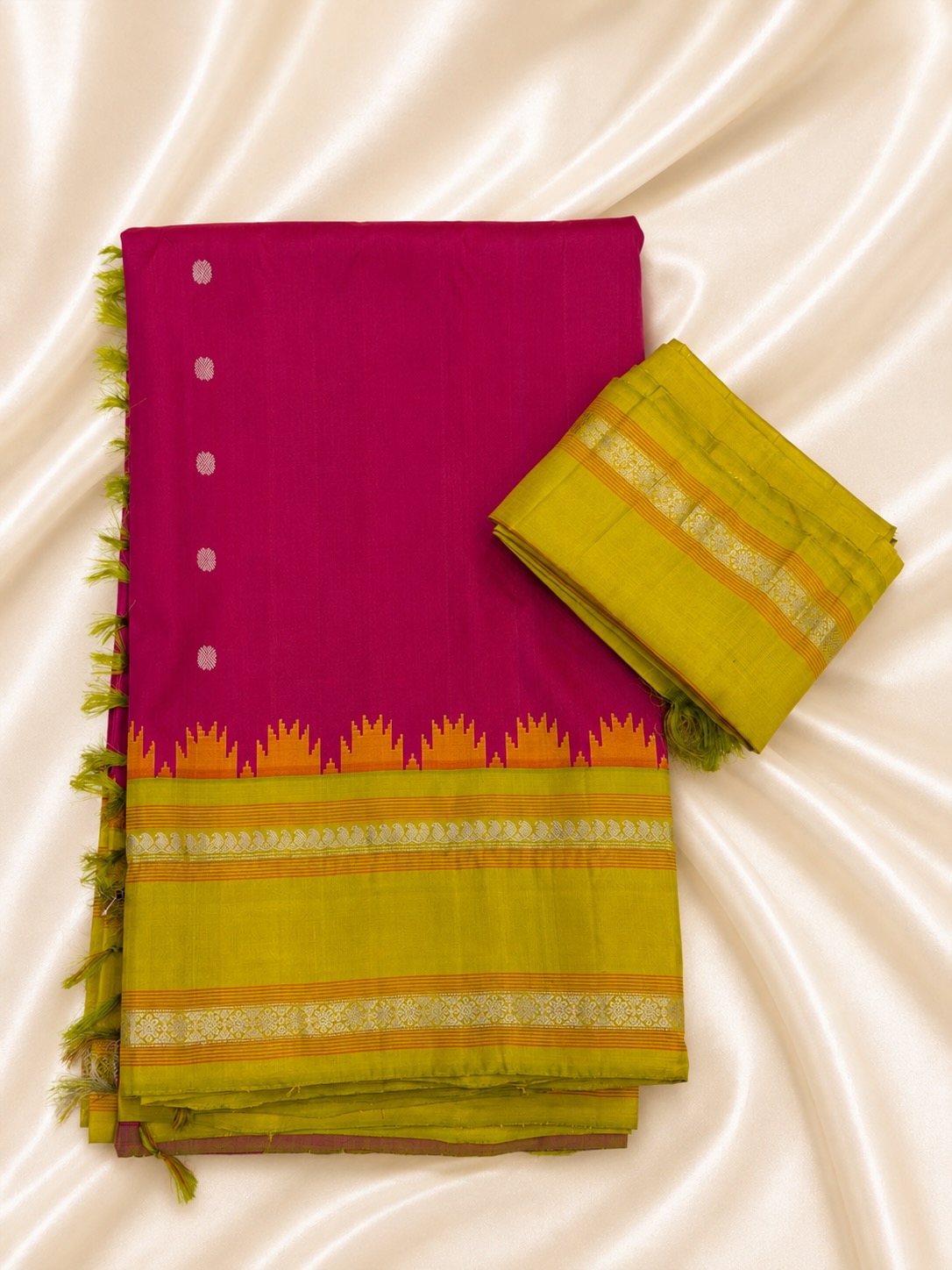 Rani Pink Gadwal Silk Saree