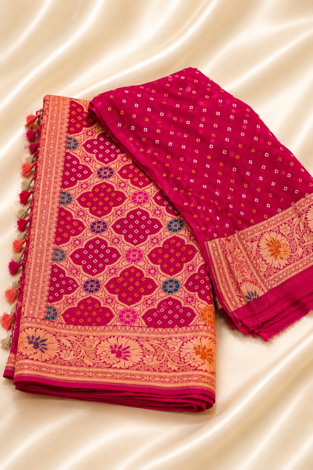 Bandhej Khaddi Georgette Saree